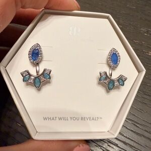 Blue and Silver Teardrop Earrings